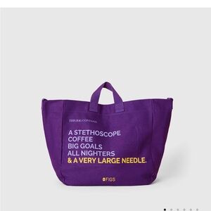 NWT NEW Figs color digital purple scrubs tote hospital bag nurse doctor RN